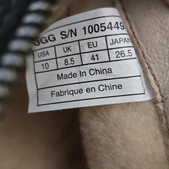 UGG KARYN Shearling Lined Mid Calf Boots Black Suede Side Zip Women’s 10 - Picture 7 of 8